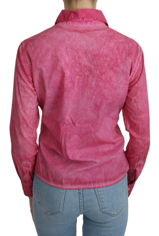 Chic Pink Cotton Polo Blouse By Ermanno Scervino - Luxury for You