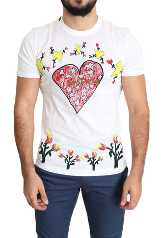 Chic Saint Valentine Print Crew Neck T-shirt - Luxury for You