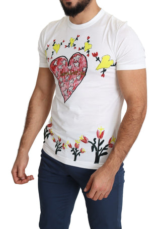 Chic Saint Valentine Print Crew Neck T-shirt - Luxury for You