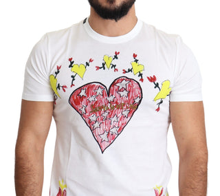 Chic Saint Valentine Print Crew Neck T-shirt - Luxury for You