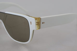 Elegant White Acetate Sunglasses For Women