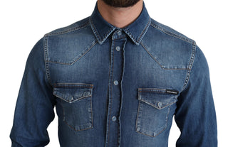 Elegant Denim Long Sleeve Casual Shirt - Luxury for You