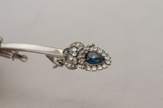 Elegant Sterling Silver Glass Brooch