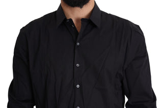 Elegant Slim Fit Black Dress Shirt - Luxury for You