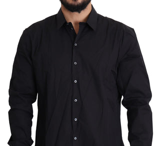 Elegant Slim Fit Black Dress Shirt - Luxury for You