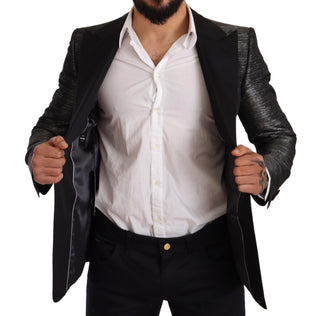 Metallic Gray Jacquard Slim Fit Blazer - Luxury for You