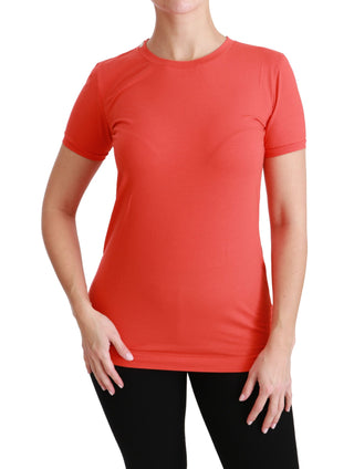 Elegant Red Crewneck Short Sleeve Tee - Luxury for You