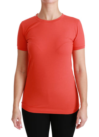 Elegant Red Crewneck Short Sleeve Tee - Luxury for You