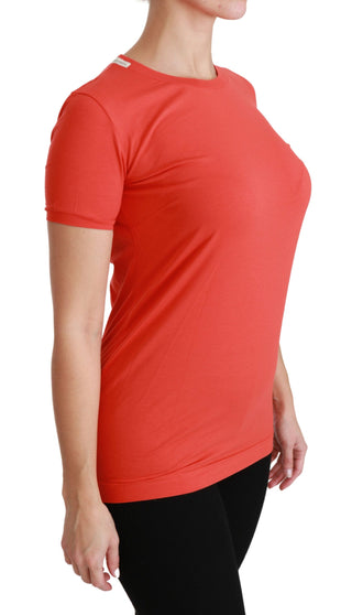 Elegant Red Crewneck Short Sleeve Tee - Luxury for You