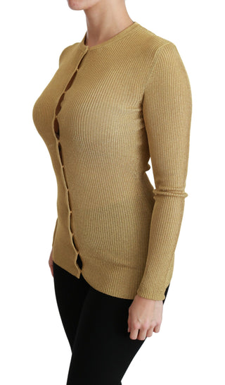 Elegant Long Sleeve Gold Cardigan - Luxury for You