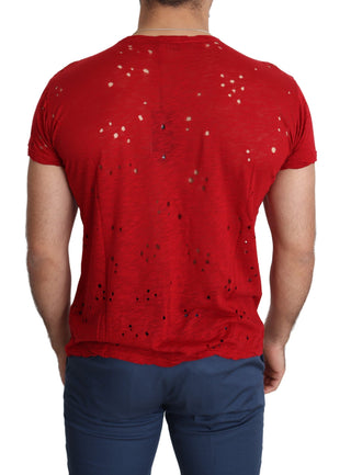 Radiant Red Cotton Stretch T-shirt - Luxury for You