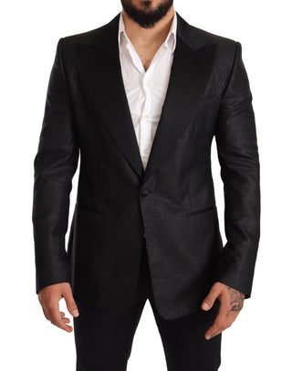 Elegant Black Metallic Slim Fit Blazer Jacket - Luxury for You