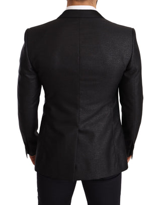 Elegant Black Metallic Slim Fit Blazer Jacket - Luxury for You