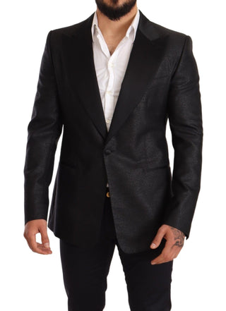 Elegant Black Metallic Slim Fit Blazer Jacket - Luxury for You