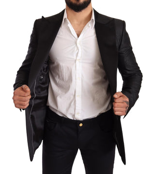 Elegant Black Metallic Slim Fit Blazer Jacket - Luxury for You