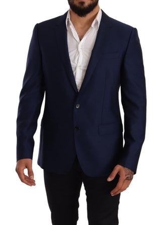 Elegant Blue Virgin Wool Martini Blazer - Luxury for You