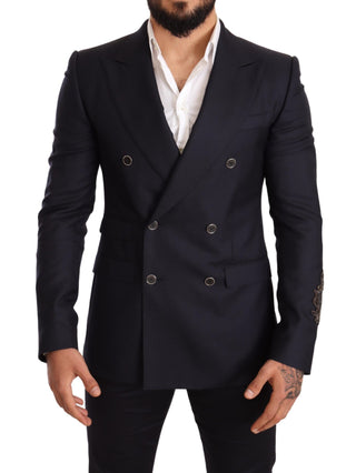 Elegant Navy Cashmere Silk Blend Blazer - Luxury for You