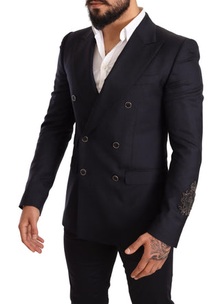 Elegant Navy Cashmere Silk Blend Blazer - Luxury for You