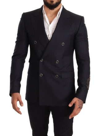 Elegant Navy Cashmere Silk Blend Blazer - Luxury for You