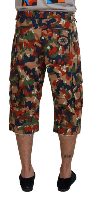 Italian Designer Multicolor Cargo Shorts