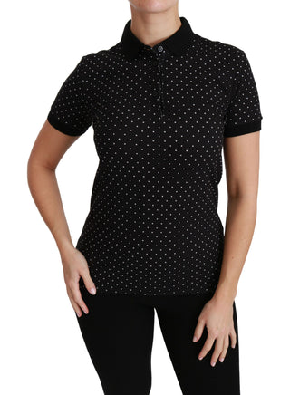 Elegant Black Dotted Polo Shirt - Luxury for You