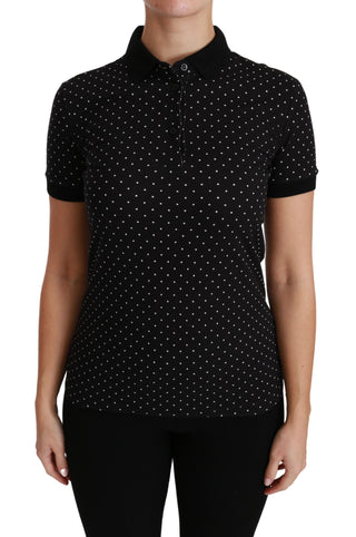 Elegant Black Dotted Polo Shirt - Luxury for You