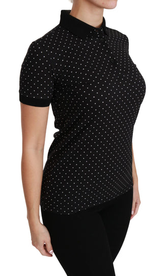 Elegant Black Dotted Polo Shirt - Luxury for You