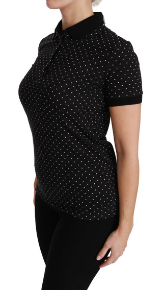 Elegant Black Dotted Polo Shirt - Luxury for You