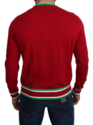 Elegant Red Wool-silk Crewneck Sweater - Luxury for You