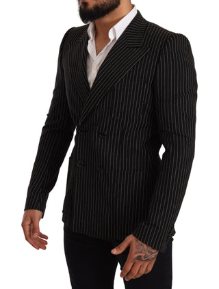 Elegant Striped Wool Blazer With Silk Lining - Luxury for You