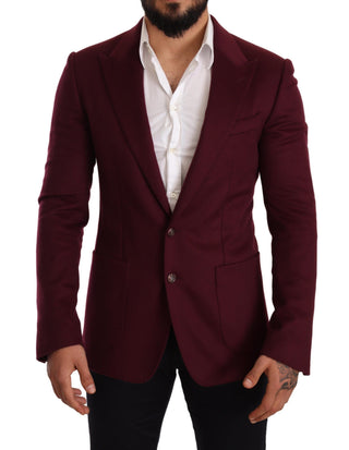 Elegant Maroon Bordeaux Cashmere Blazer - Luxury for You