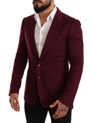 Elegant Maroon Bordeaux Cashmere Blazer - Luxury for You