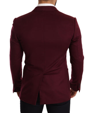 Elegant Maroon Bordeaux Cashmere Blazer - Luxury for You