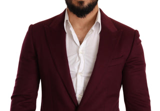 Elegant Maroon Bordeaux Cashmere Blazer - Luxury for You