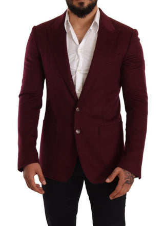 Elegant Maroon Bordeaux Cashmere Blazer - Luxury for You