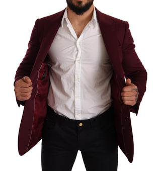 Elegant Maroon Bordeaux Cashmere Blazer - Luxury for You