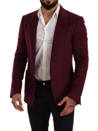 Elegant Maroon Bordeaux Cashmere Blazer - Luxury for You