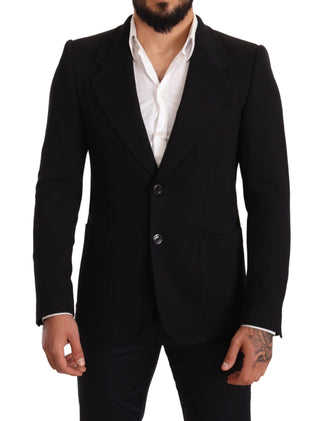 Elegant Slim Fit Black Cotton Blazer - Luxury for You