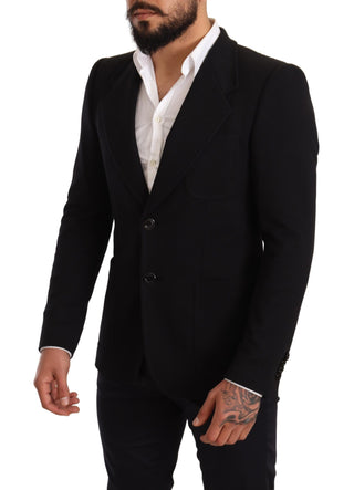 Elegant Slim Fit Black Cotton Blazer - Luxury for You