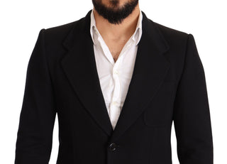 Elegant Slim Fit Black Cotton Blazer - Luxury for You