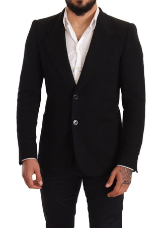 Elegant Slim Fit Black Cotton Blazer - Luxury for You