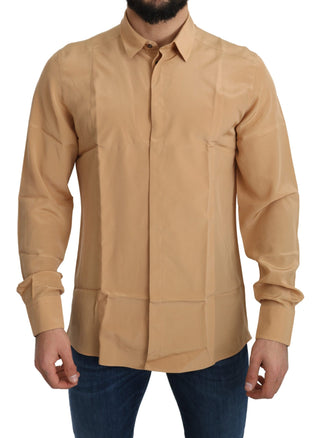 Elegant Yellow Silk Men's Formal Shirt - Luxury for You