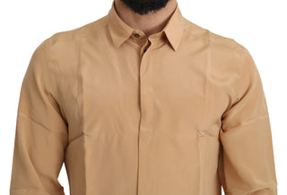 Elegant Yellow Silk Men's Formal Shirt - Luxury for You