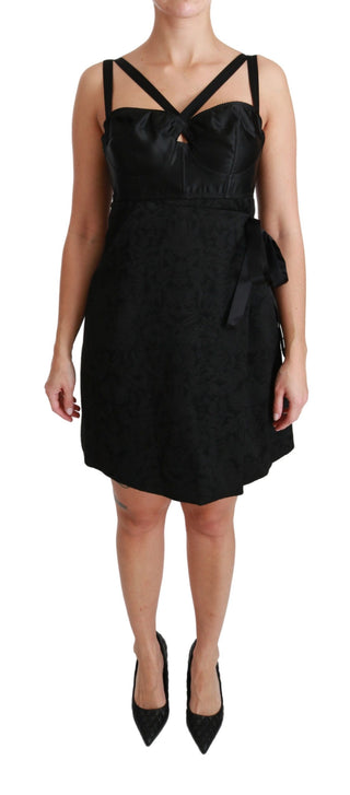 Elegant Black Jacquard Sheath Dress - Luxury for You