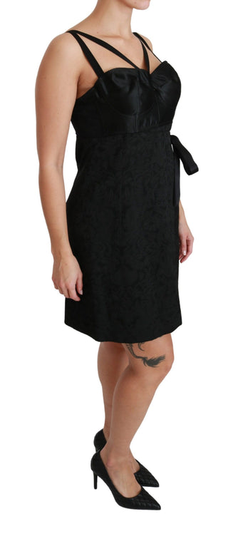 Elegant Black Jacquard Sheath Dress - Luxury for You