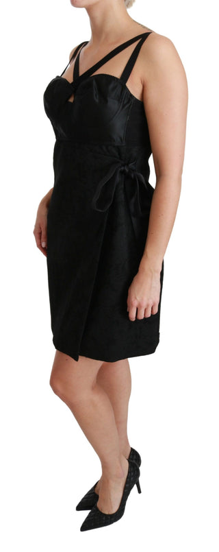 Elegant Black Jacquard Sheath Dress - Luxury for You