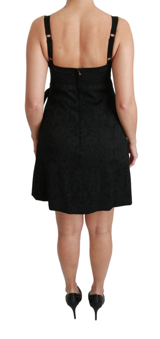 Elegant Black Jacquard Sheath Dress - Luxury for You