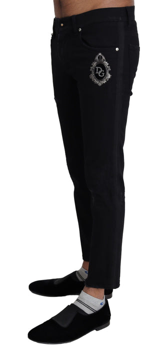 Elegant Skinny Black Jeans With Embroidery - Luxury for You