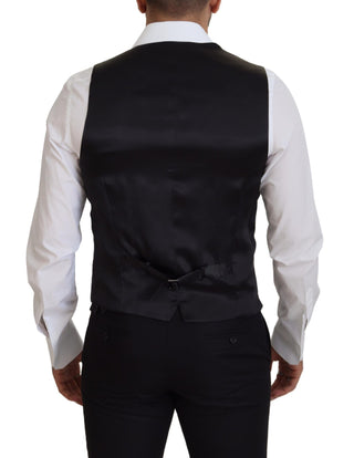 Elegant Black Single-breasted Dress Vest