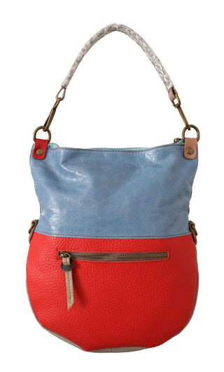 Chic Multicolor Leather Tote With Gold Accents